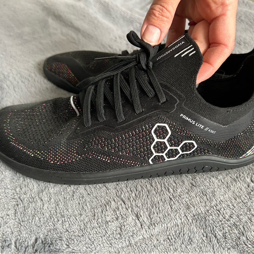 Vivo barefoot Black Athletic Shoes with Breathable Mesh and Flexible Sole